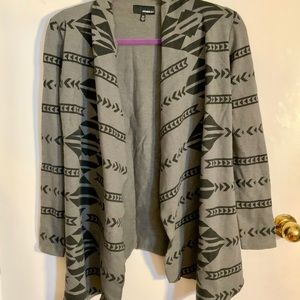 O’Neill XS gray and black waterfall cardigan